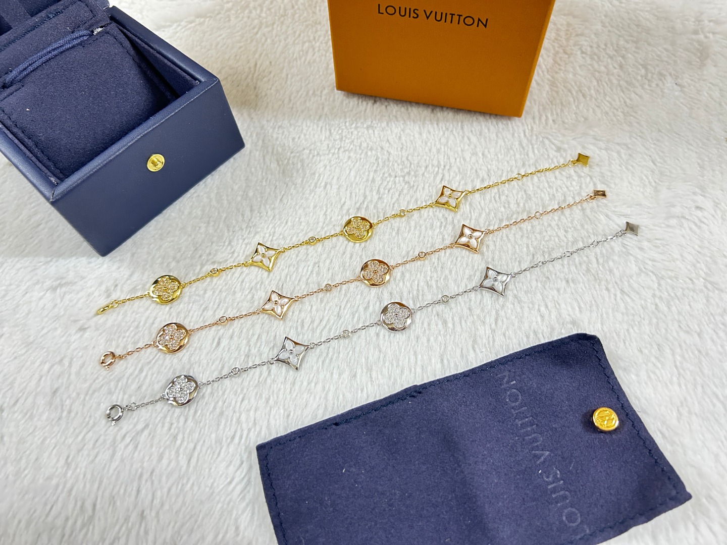 Louis Vuitton White Mother of Pearl Color Blossom Bracelet - Original Replica Club