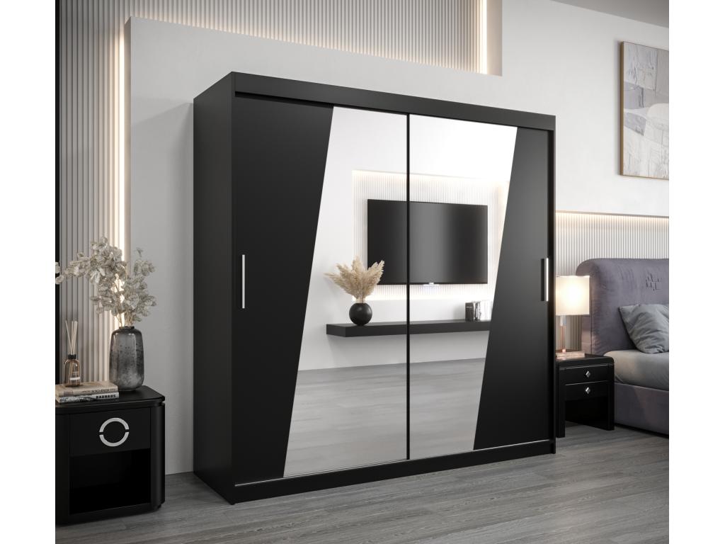 Armario Rhomb de puertas correderas 200/200/62 2 puertas negro/negro