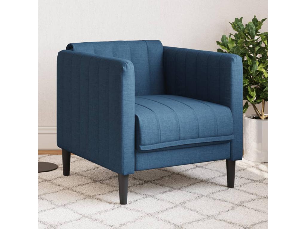 Sillón de tela azul