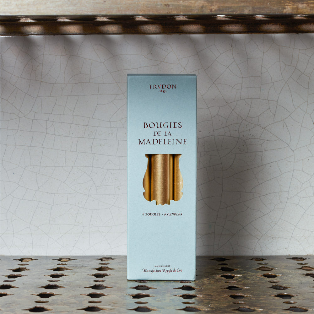 Lot de 6 bougies Madeleine - Doré