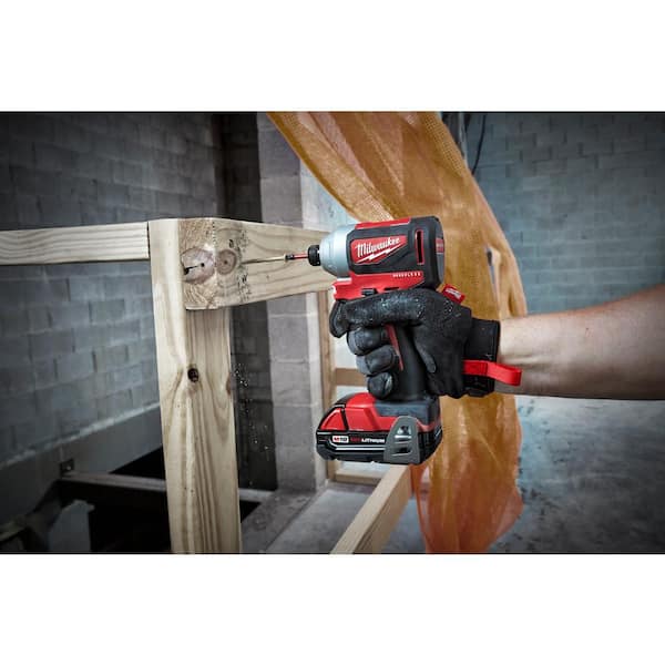 M18 18V Lithium-Ion Brushless Cordless Compact Drill/Impact Combo Kit (2-Tool) W/ (2) 2.0Ah Batteries, Charger & Bag - Image 7
