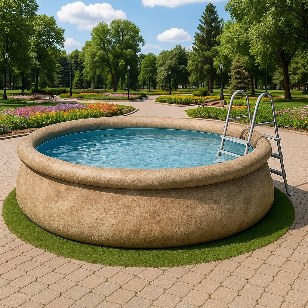 Piscina desmontable redonda 366x76cm con depuradora, marrón iVlDpubz24UR
