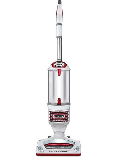 Shark NV501 Rotator Professional Lift-Away Upright Vacuum with HEPA Filter, Swivel Steering, LED Headlights, Wide Upholstery Tool, Dusting Brush & Crevice Tool, White/Red, 12, 18, 14.
