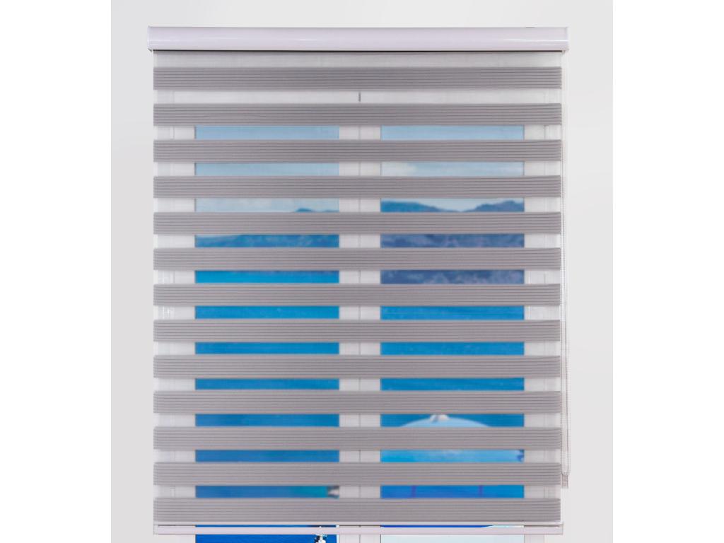 Hogarlujo | Estor Enrollable NOCHE y DIA | 140 x 255 cm (Ancho por Alto) Tamaño de Tela 137 x 250 cm | Modelo SAMWELL Color Gris