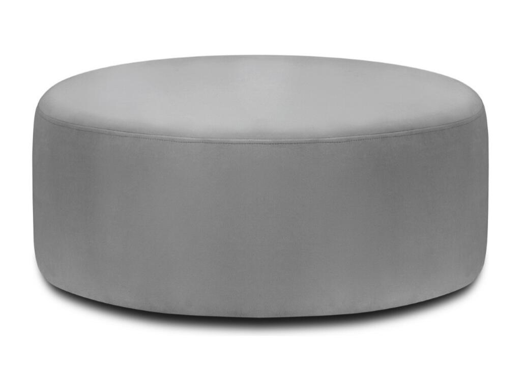 Pratcas - Puf giratorio "Adam" de terciopelo gris - 80x80x36cm