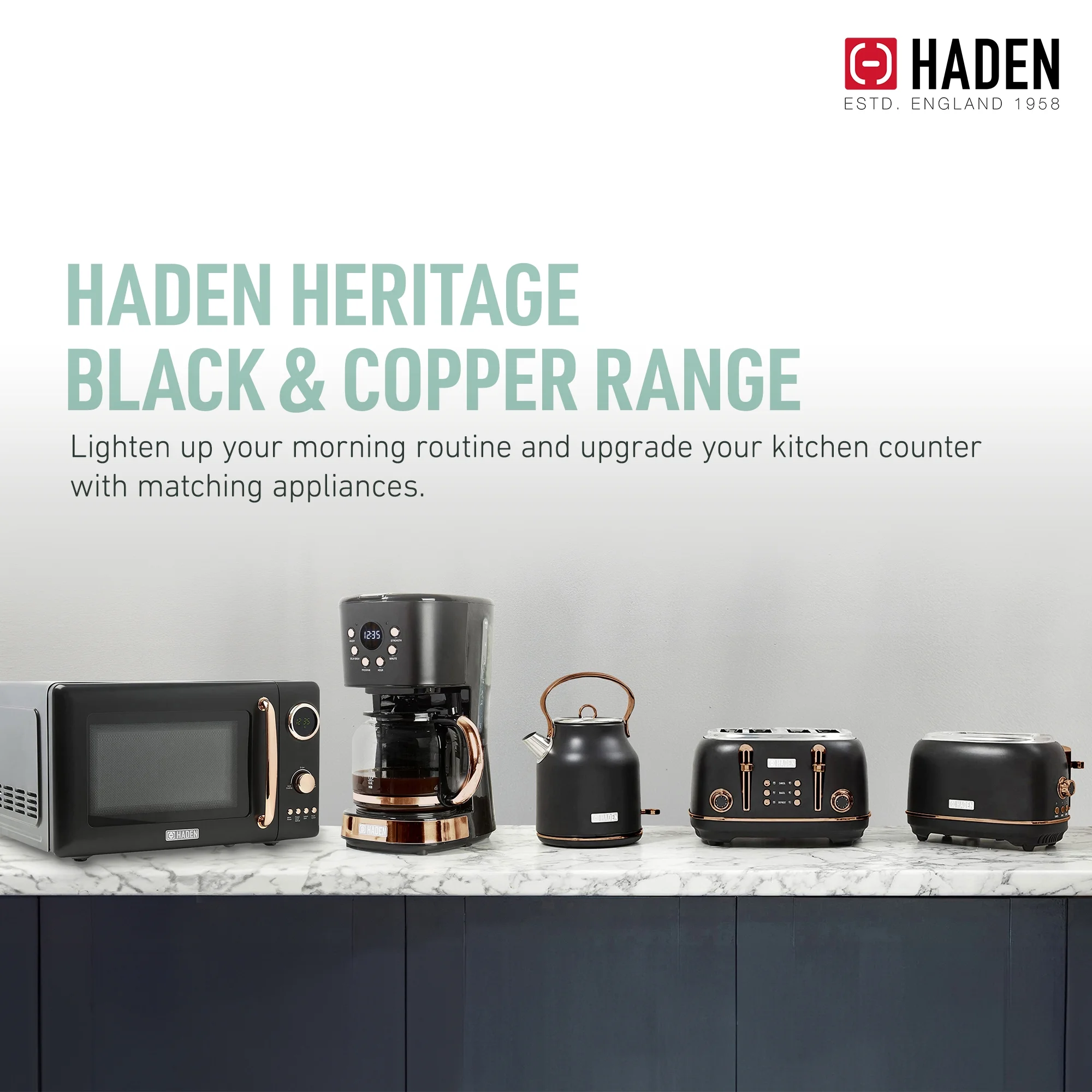 Haden Heritage 1.7 Liter Electric Kettle with 2 Slice Bread Toaster, White - Image 61