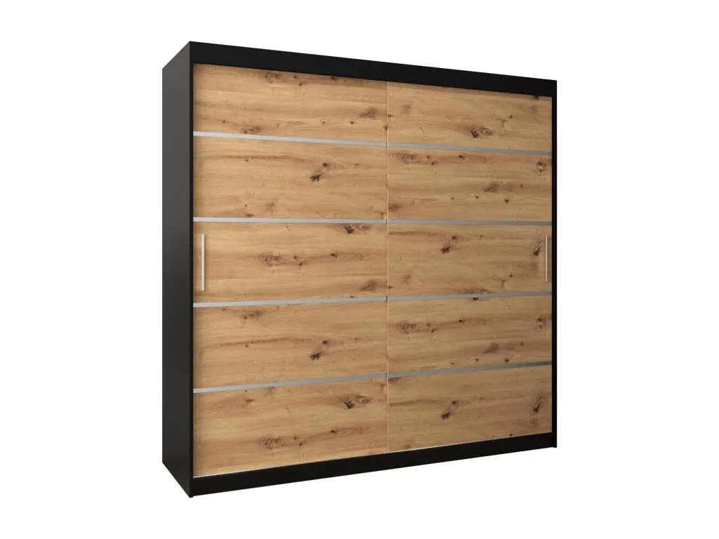 ARMARIO Jmmhogar 1 DE PUERTAS CORREDERAS 200/200/62 2 puertas (negro/artisan)