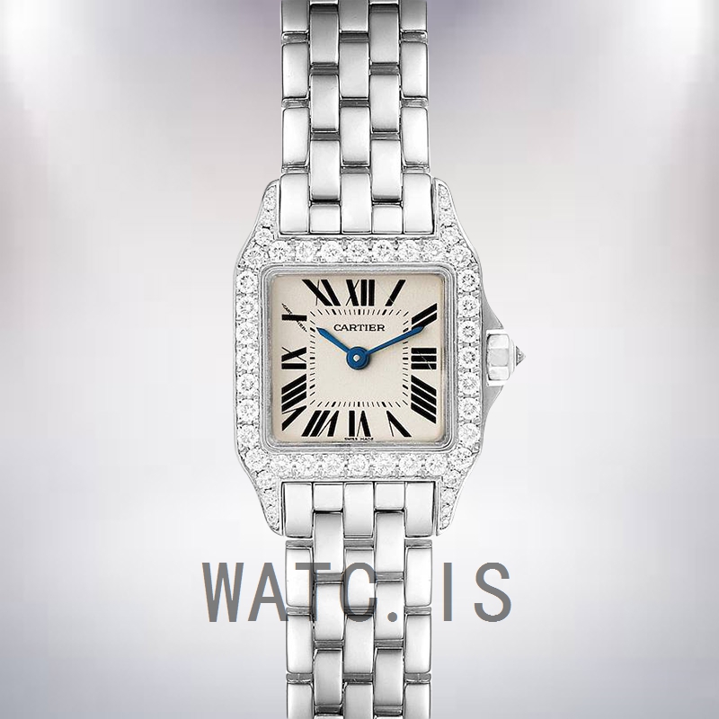 Cartier Santos Demoiselle WF9005Y8 Ladies 26mm Bracelet White Dial
