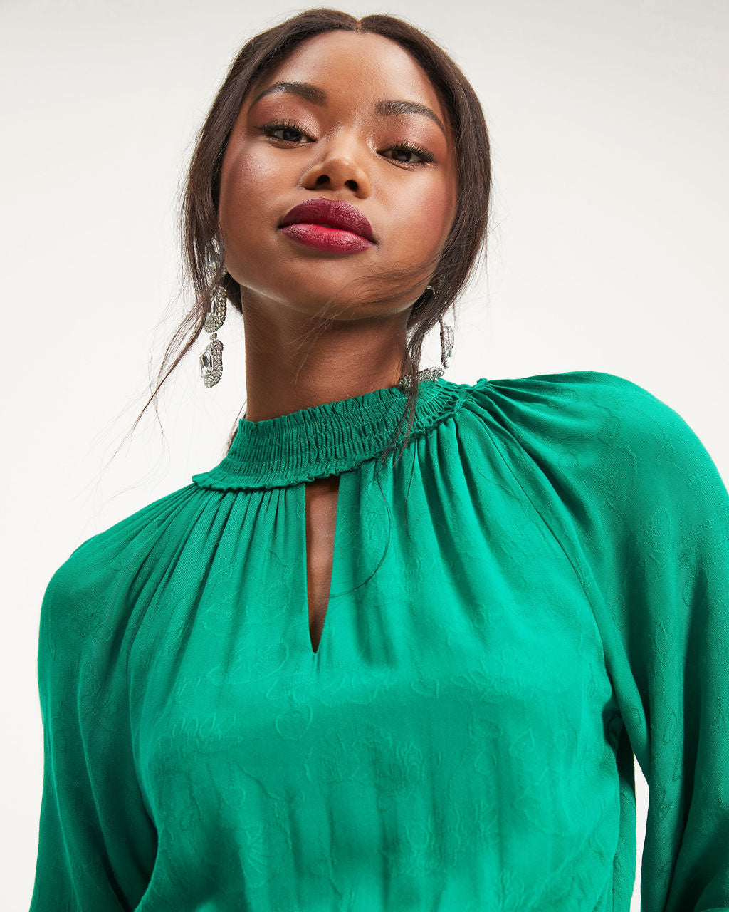 Under The Mistletoe Cutout Tiered Mini Dress - Green - Se7enfashion