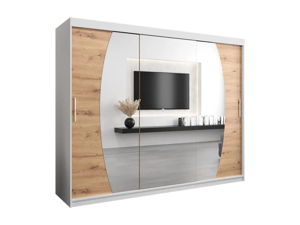 Armario Decopractico de puertas correderas 200/250/62 3 puertas (blanco/artisan) 44753WDTJ