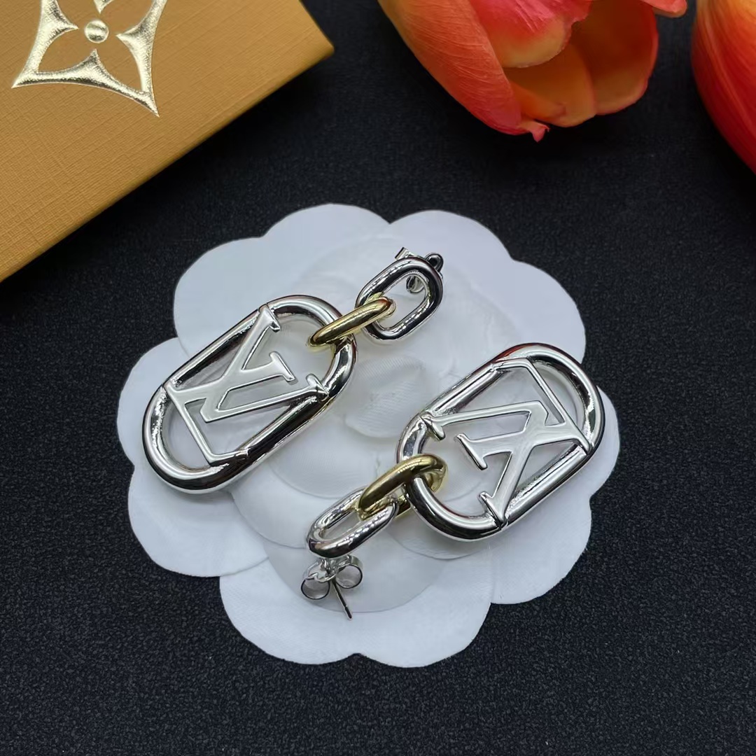 Louis Vuitton Hollow LV Letter Long Earrings - Original Replica Club