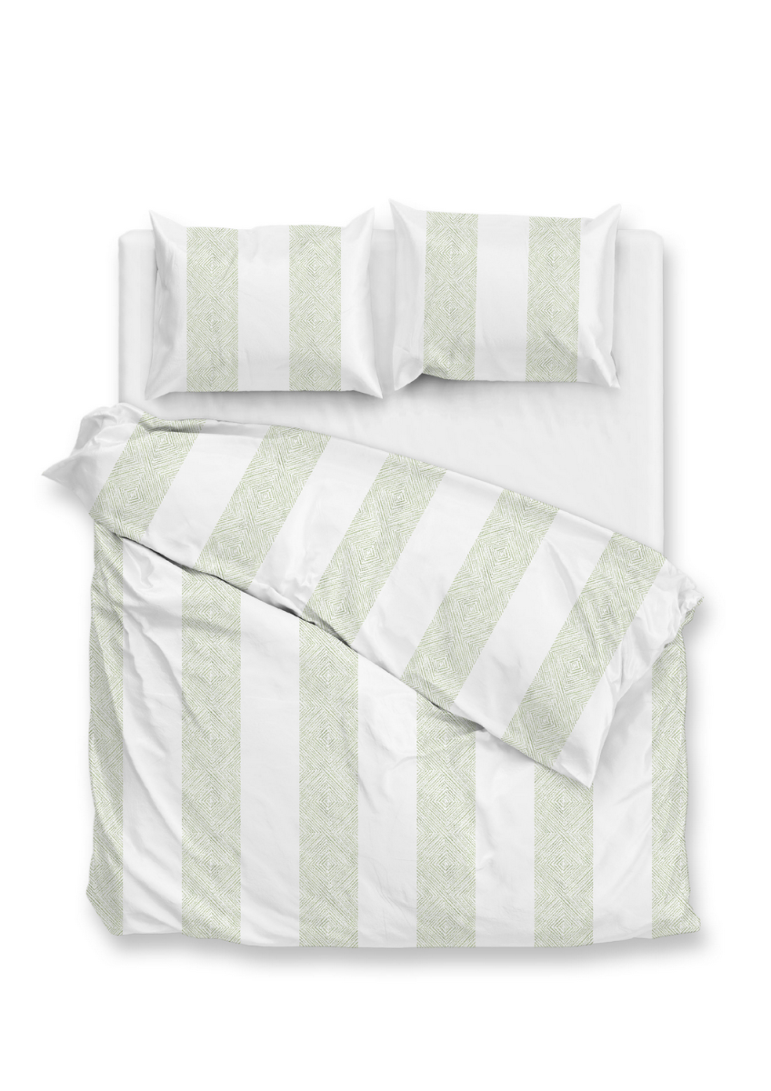 Zo Home Dekbedovertrek Katoen Satijn Tratti di Satinado - foam green