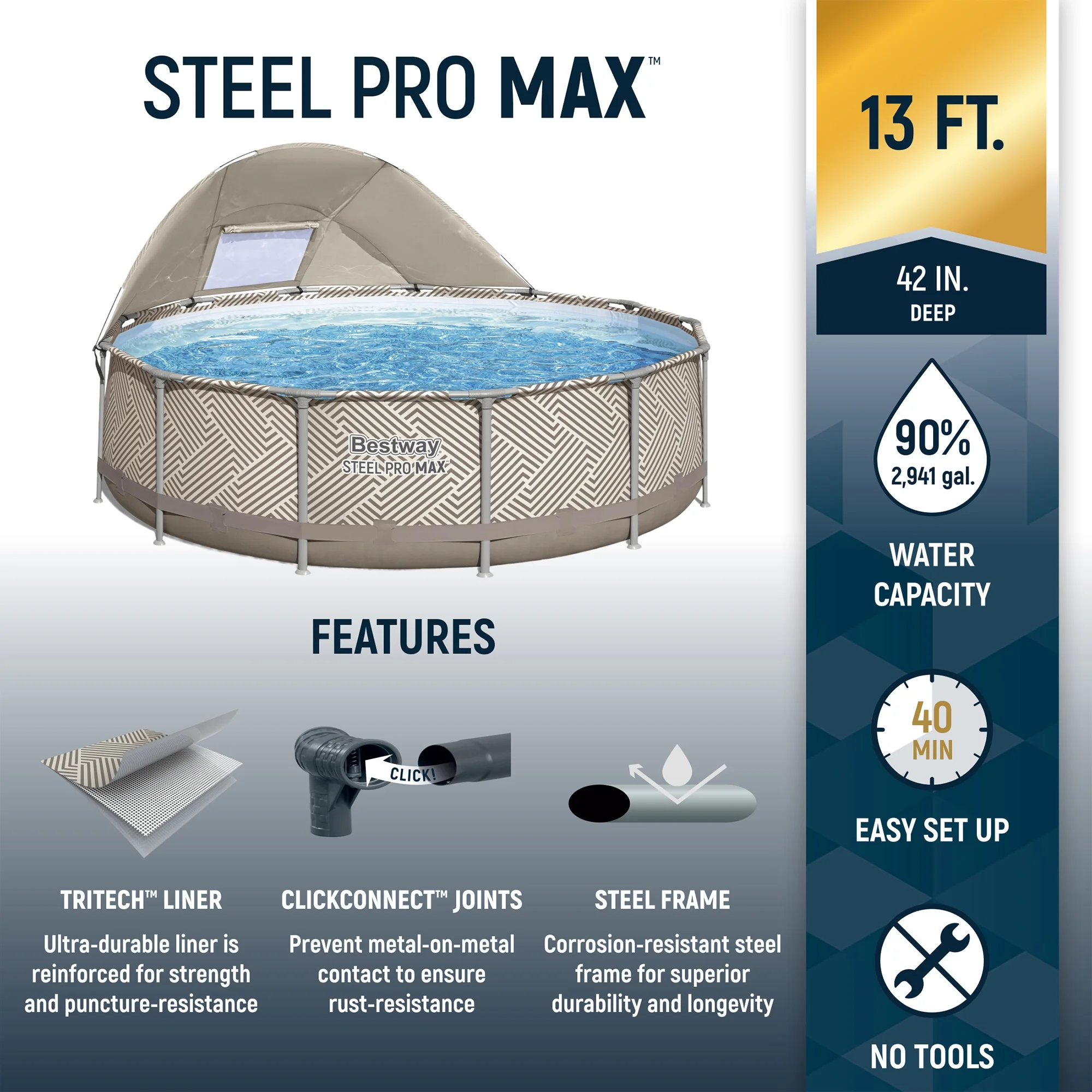 Bestway Steel Pro MAX 12' x 30" Above Ground Outdoor Swimming Pool Set - Image 21