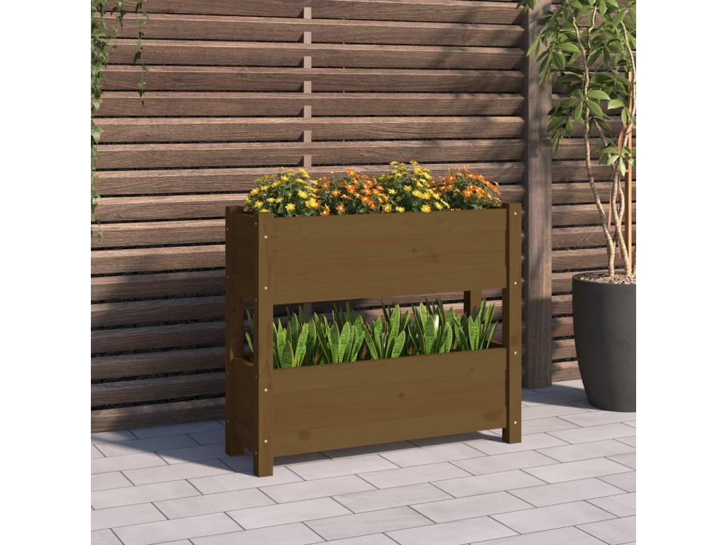 Decoratodo  madera maciza de pino marrón miel 77x25x66 cm