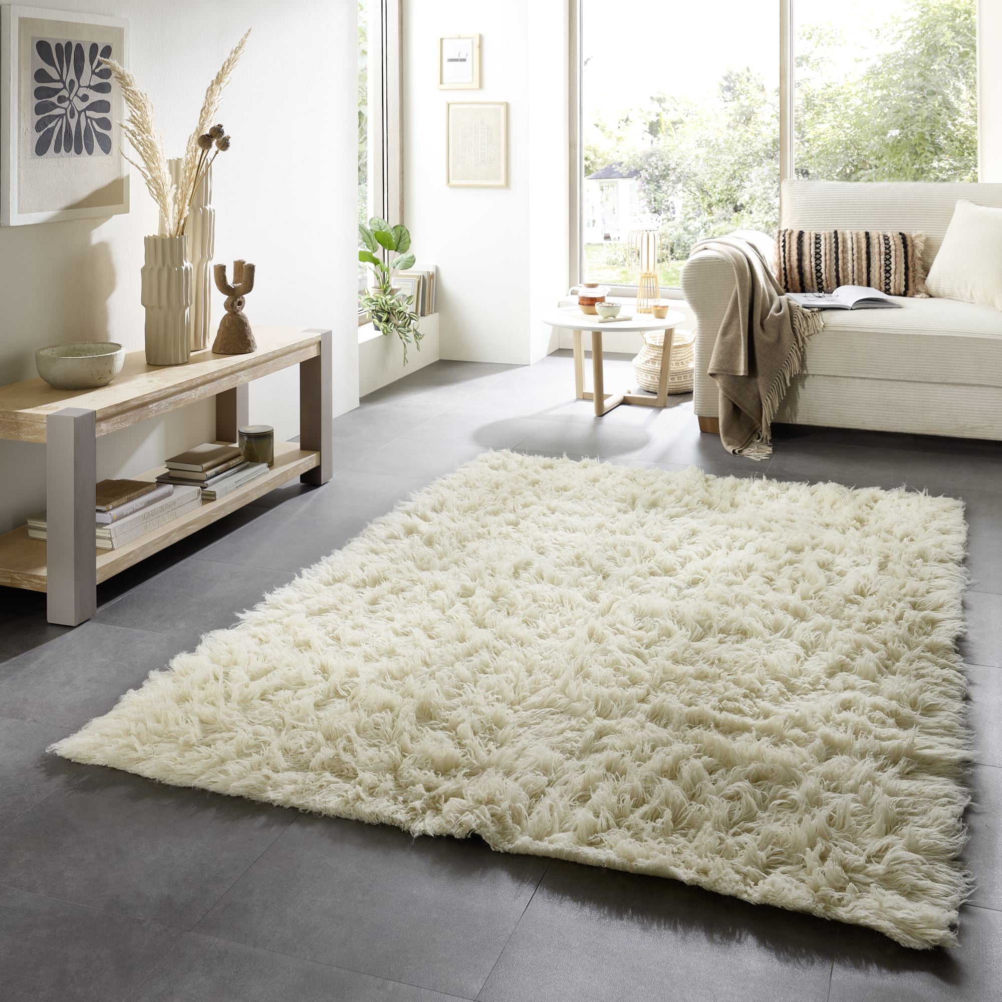 Theko Grieks Flokati-tapijt Flokos 1250 250x350 cm - Crème