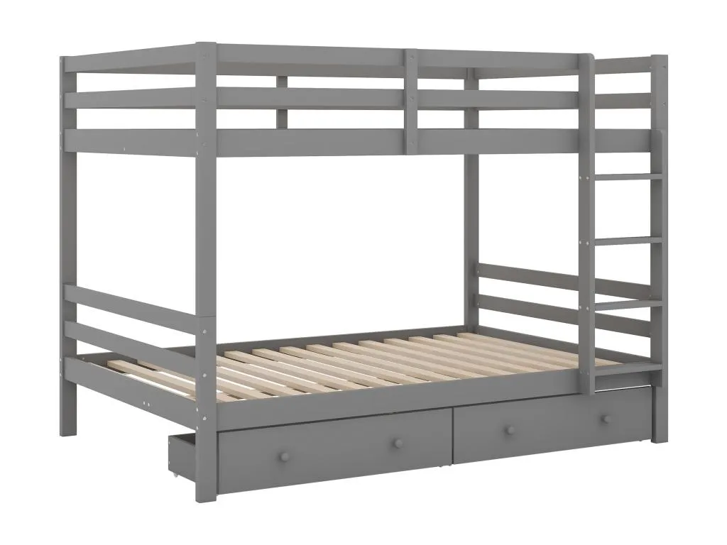 Litera de Homepleno con cajones y escalera - 140x200cm - Gris ivhb88804