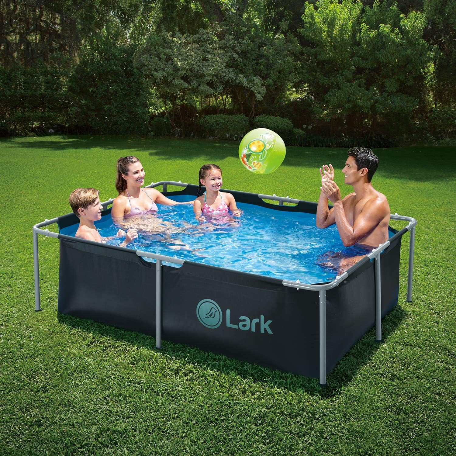 Lark 6' ft x 4' ft x 16.5" inches Above Ground Metal Frame Pool Puncture-Resistant 3-Ply Vinyl & Mesh Materials Quick Setup Patio Backyard - No Pump Included - Image 4
