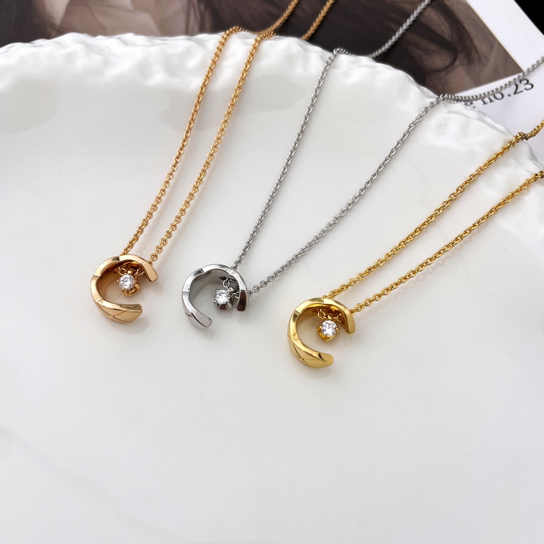 Chanel Coco Collier Necklaces Half Moon Style Three Colors Options - Original Replica Club