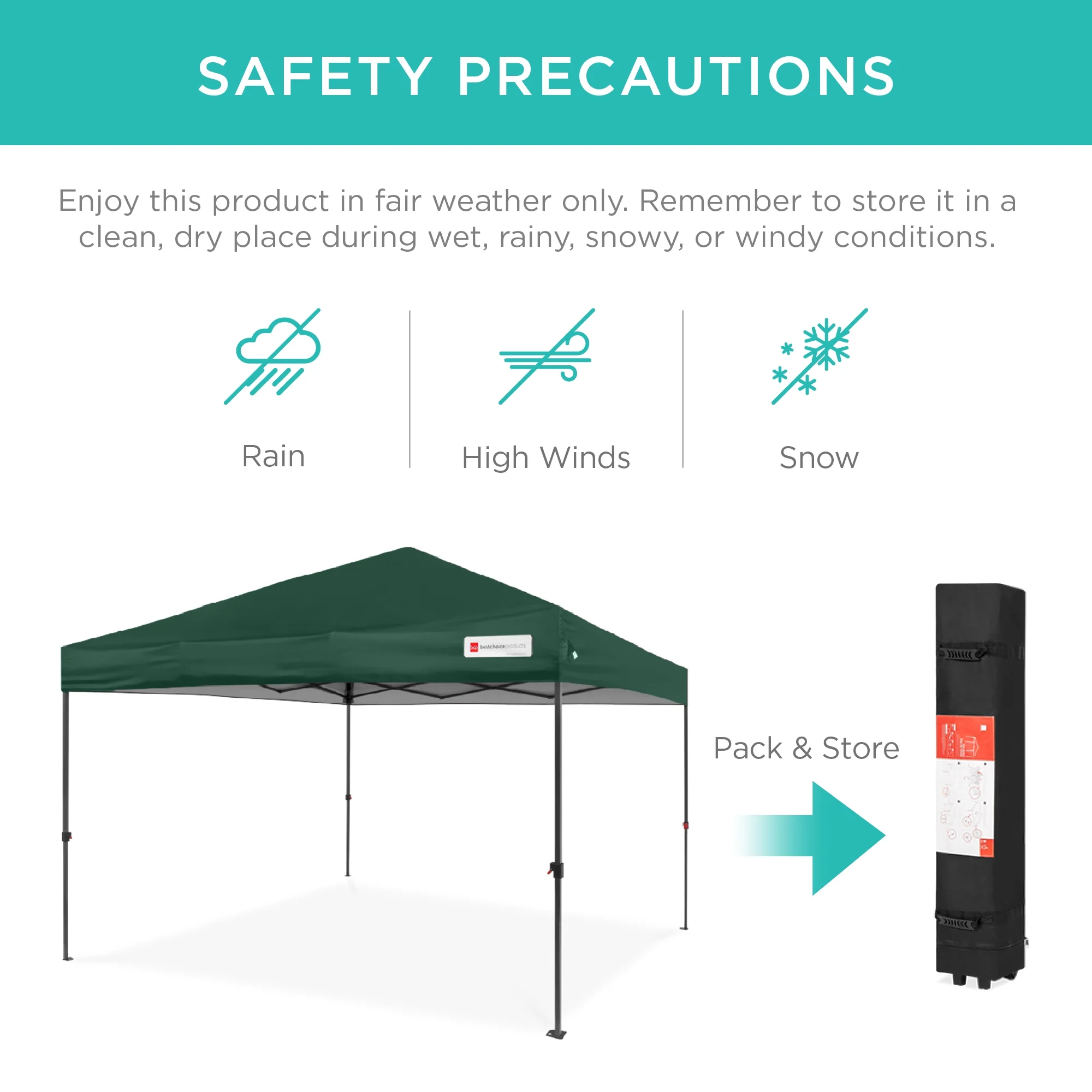 Best Choice Products 10x10ft Easy Setup Pop Up Canopy w/ 1-Button Setup, Wheeled Case, 4 Weight Bags - White - Image 87