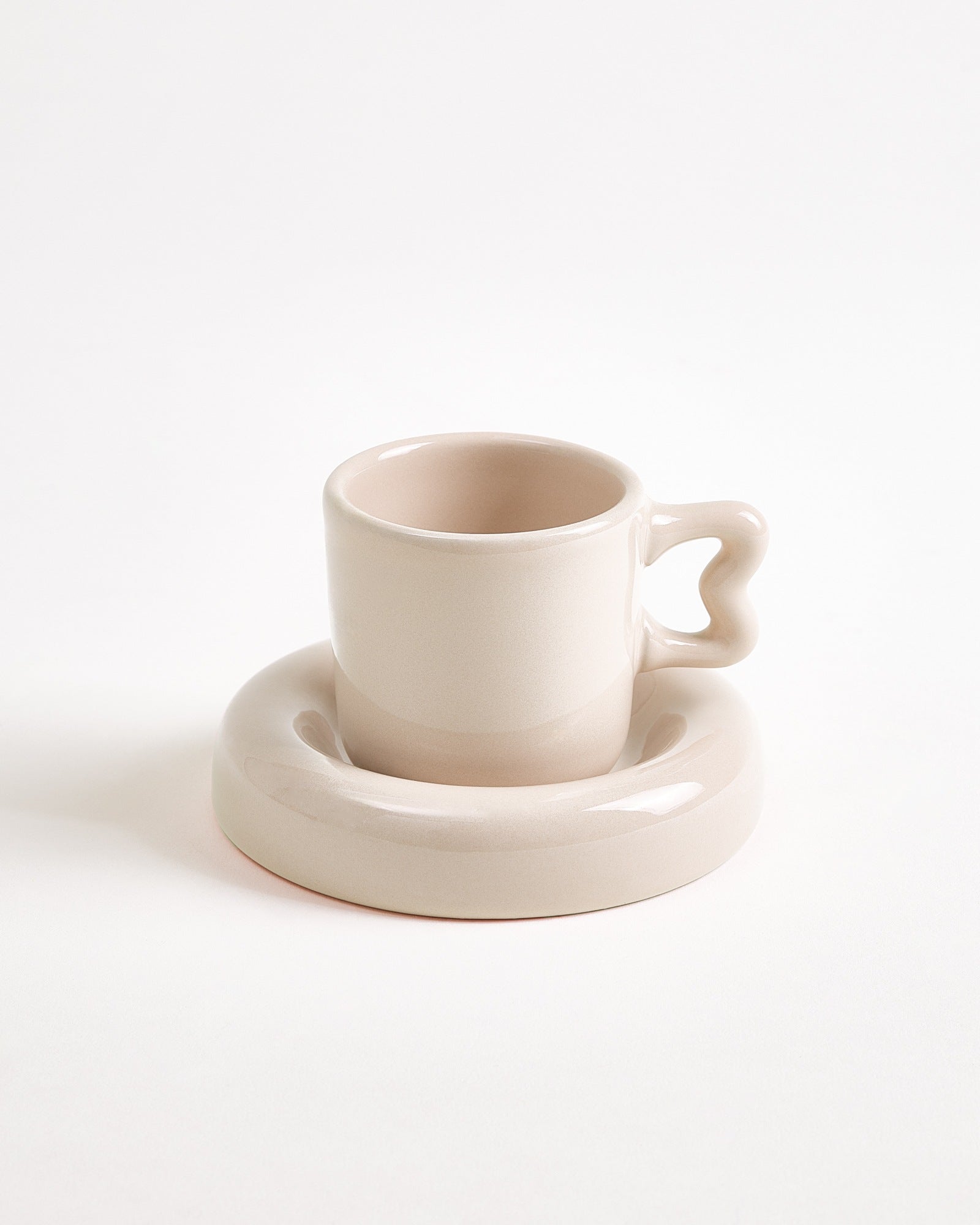 Seia Espressotasse & Espressountertasse Herz sand