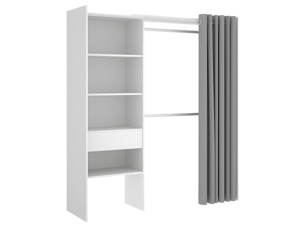 Armario ropero angular extensible - blanco y gris