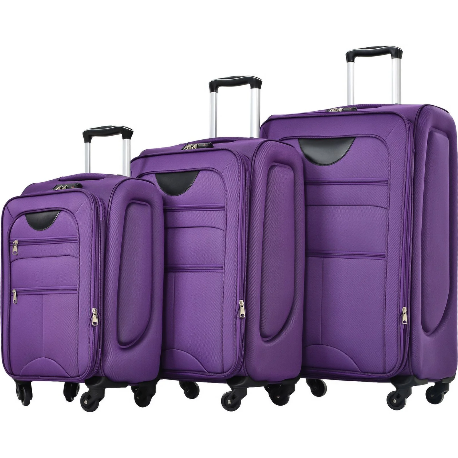 Softside Luggage Expandable 3 Piece Set Suitcase Upright Spinner Softshell Lightweight Luggage Travel Set - Image 21