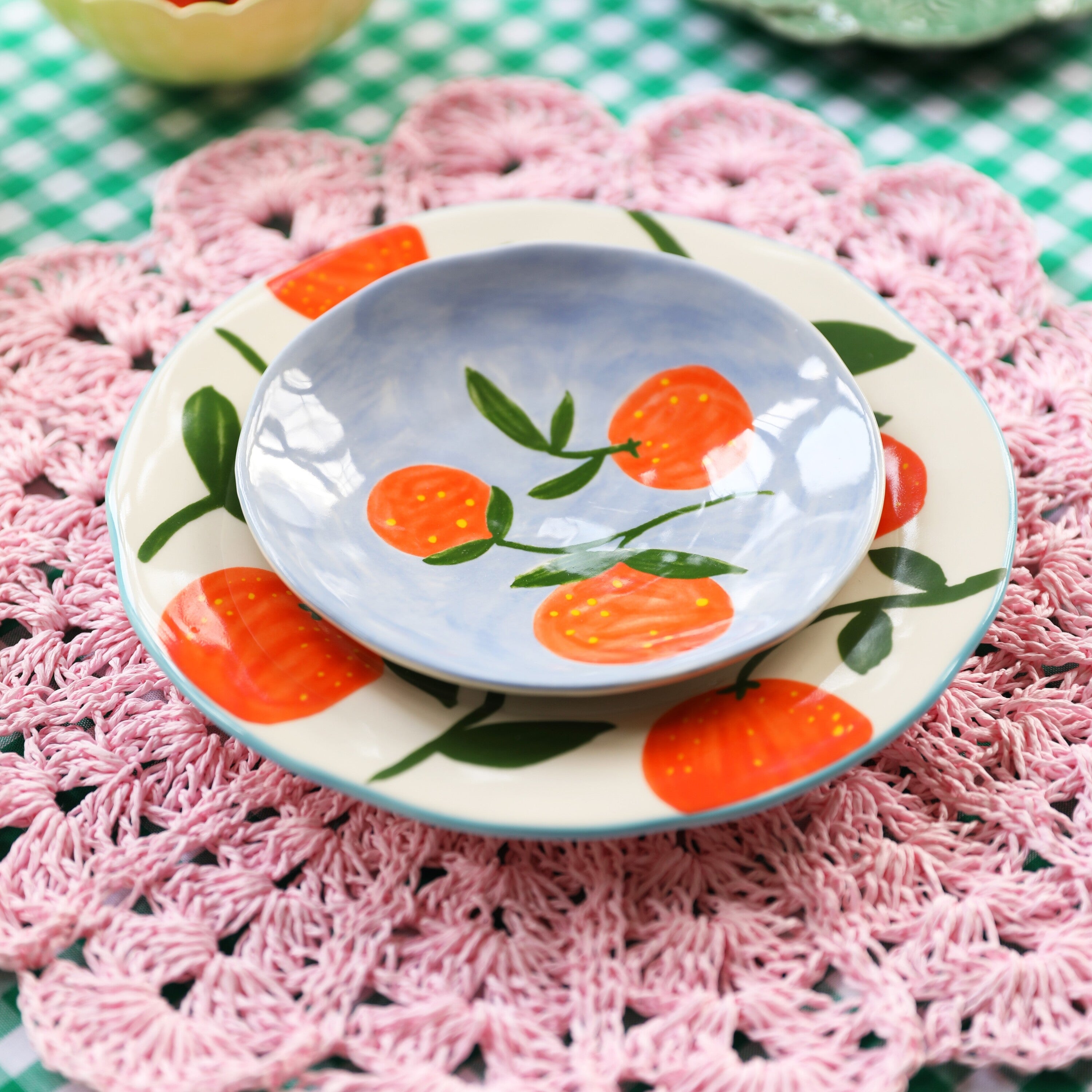 &k amsterdam Orange Full Colour Bord Ø 16 cm - Set van 4