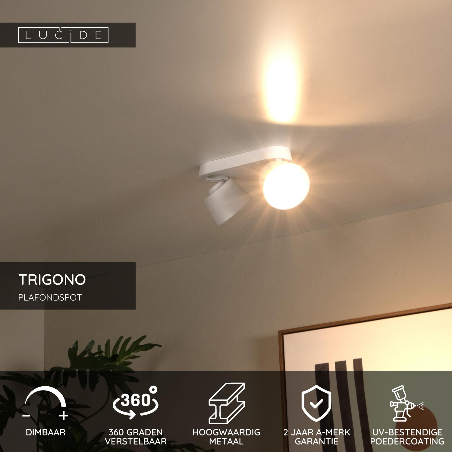 Lucide TRIGONO Plafondspot - Wit