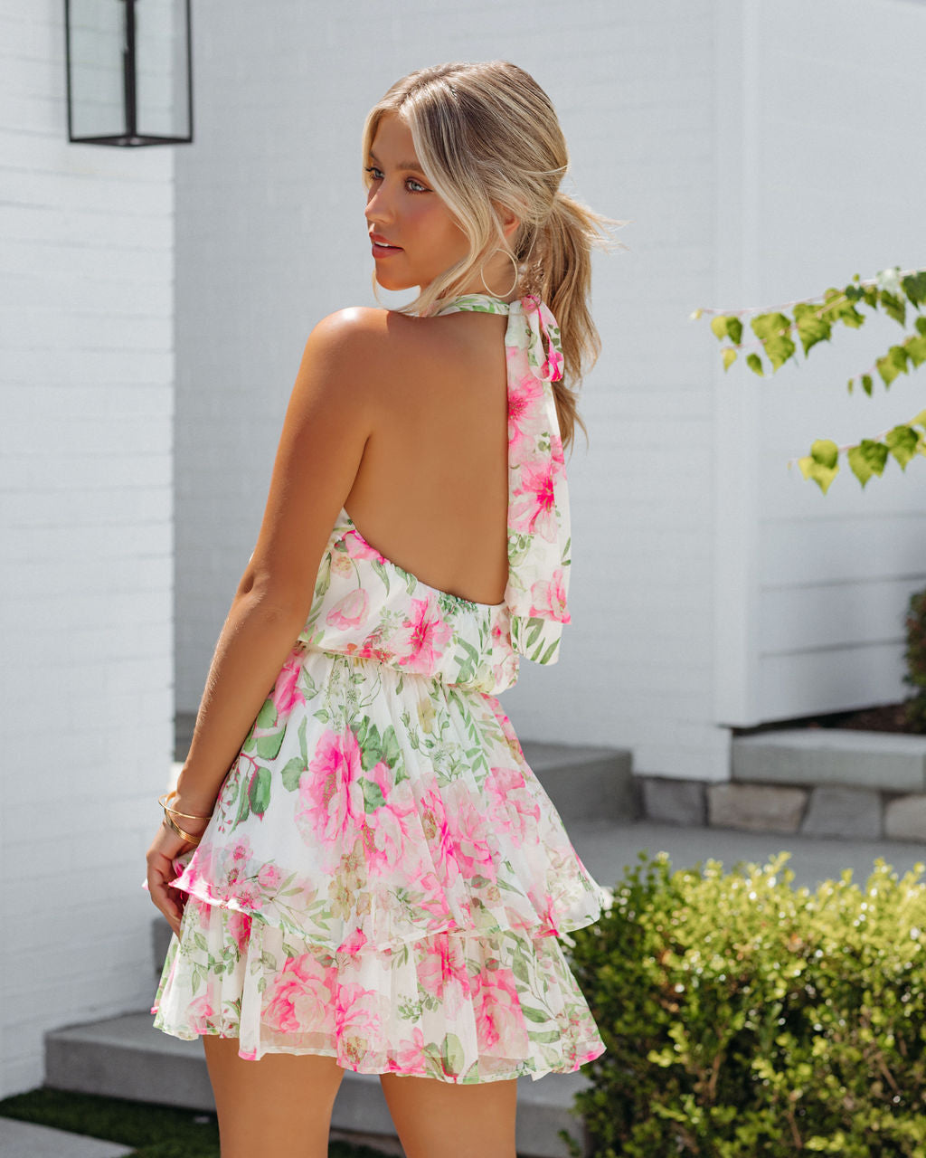 Unforgettable Love Halter Floral Tiered Mini Dress - FINAL SALE - Se7enfashion