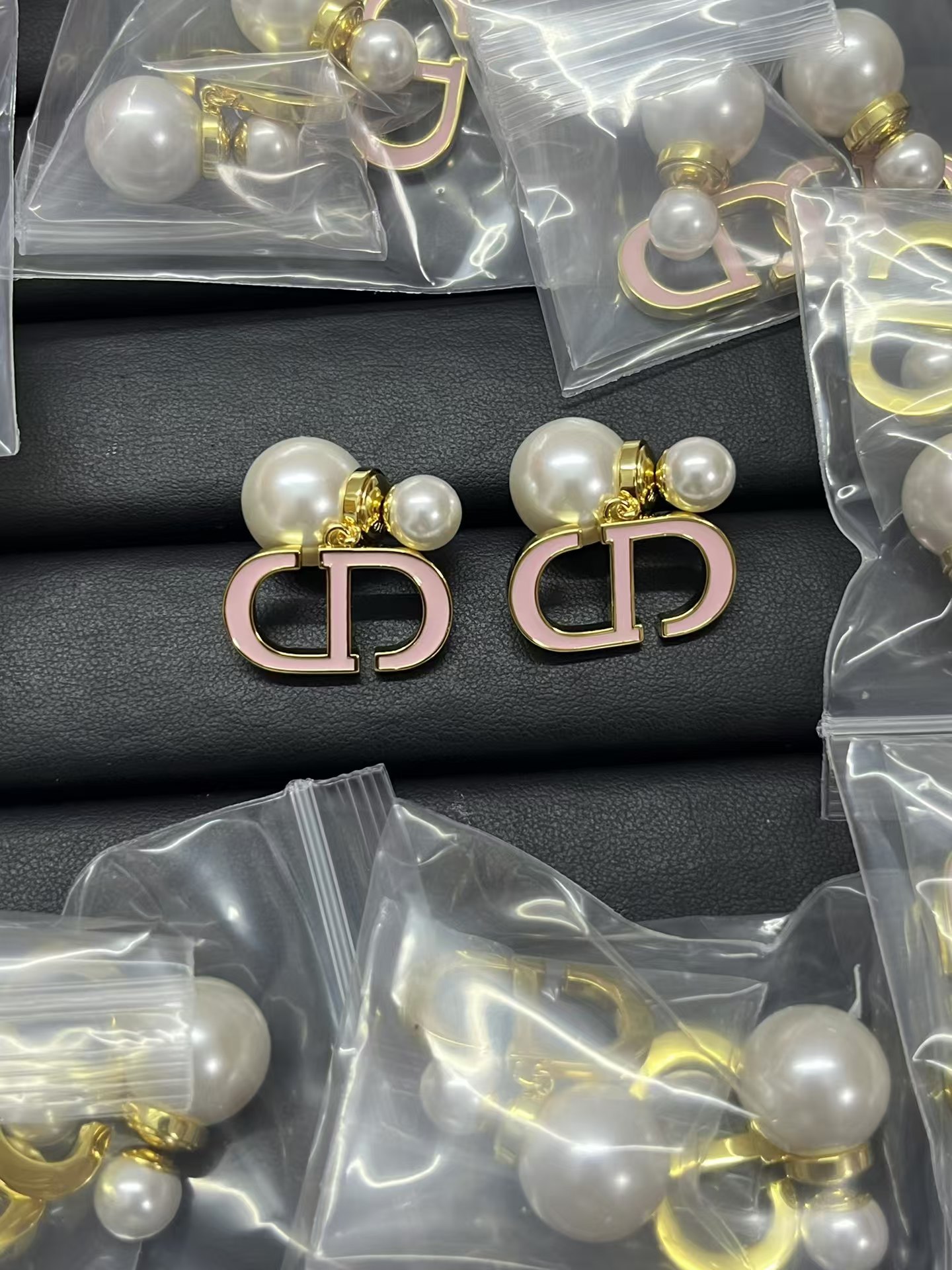 Dior Enamel CD Dangle Pearl Earrings - Original Replica Club