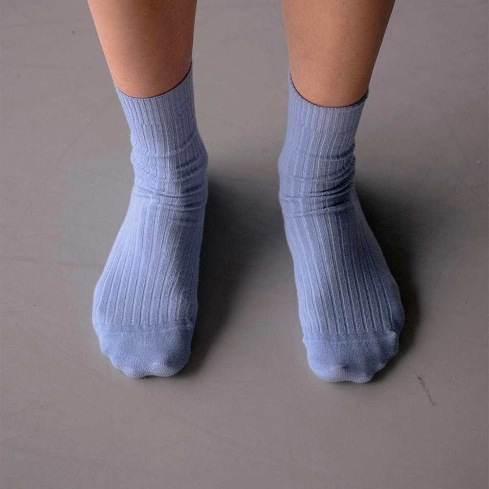 Baserange - Chaussettes Mi-Hautes Côtelées - Korai Blue