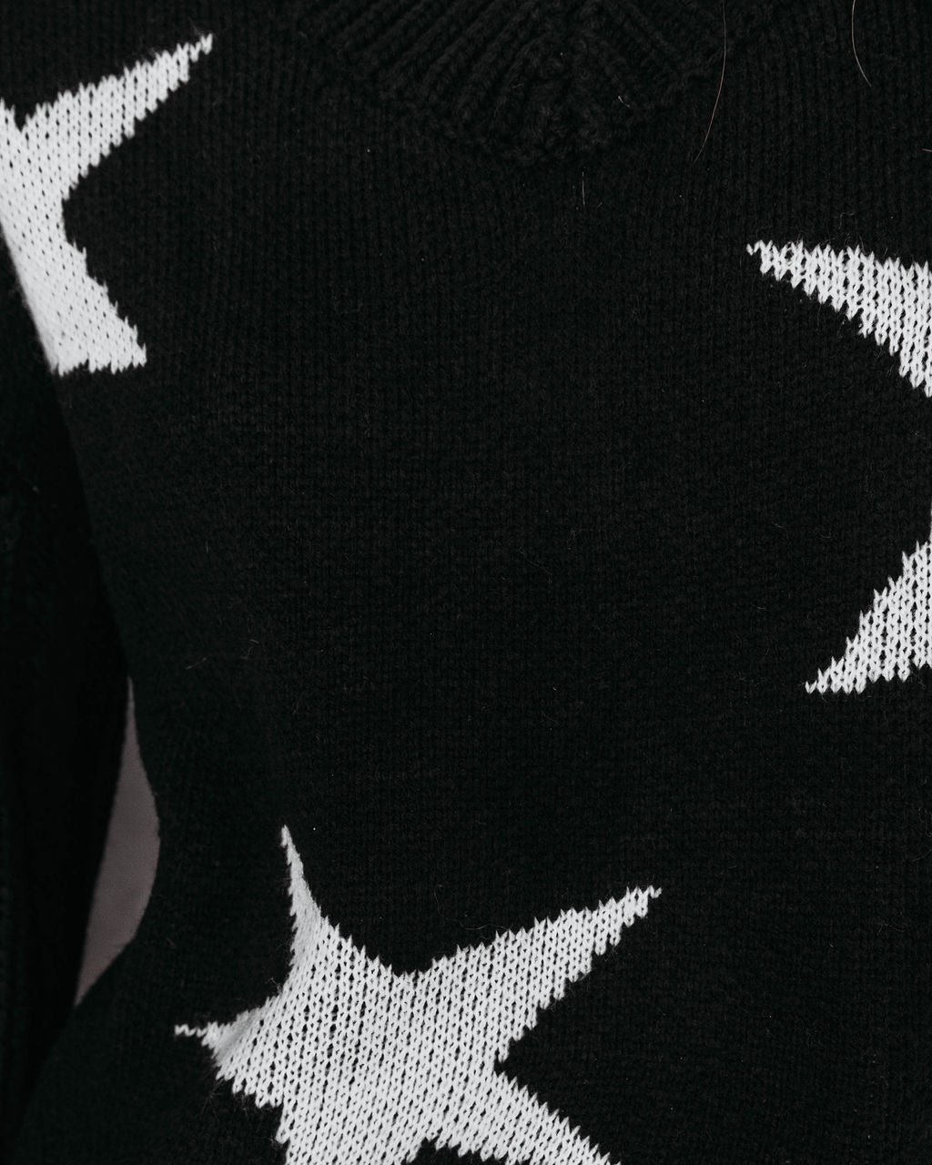Wishing On A Star Knit Pullover Sweater - Black - Se7enfashion