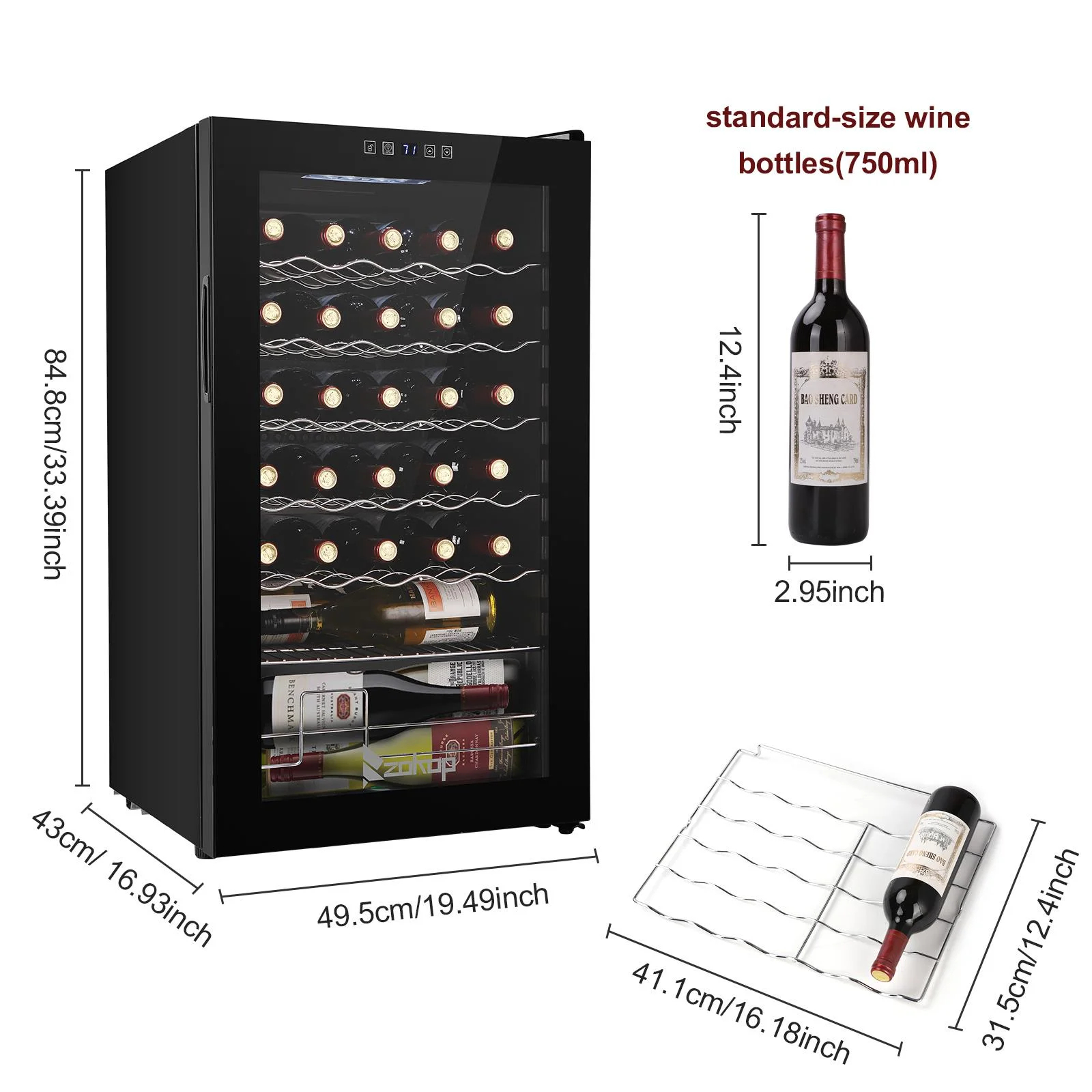 Ktaxon 18 Bottle Compressor Wine Cooler Freestanding Wine Fridge, Fast Cooling, Low Noise - Image 32