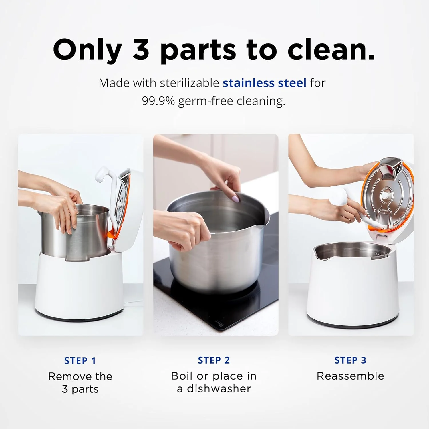 31S Stainless Steel Humidifier, 1Gal/4L, Quiet, Filter-Free