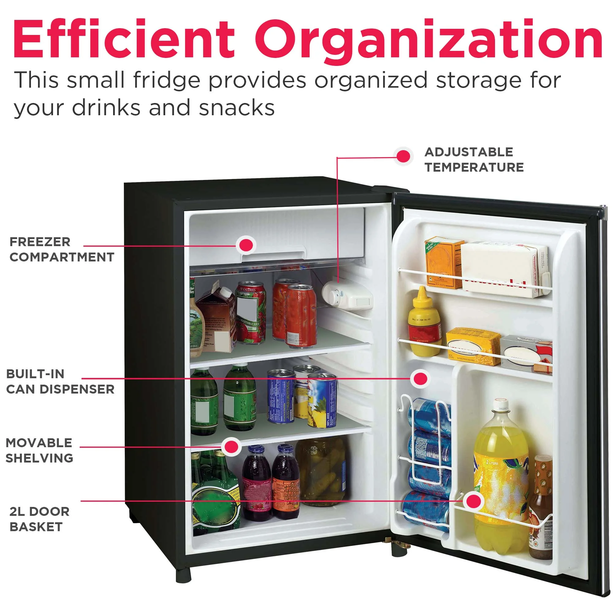 Frigidaire, 4.5 Cu. Ft. Compact Fridge with Chrome Trim - EFR492, Platinum - Image 4