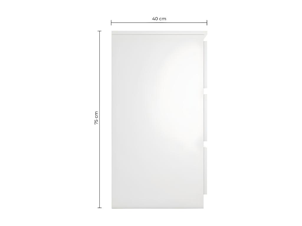 ASTER T3 - Cómoda de 3 cajones - Sala de estar de despacho dormitorio - 75x70x40 - Mueble de almacenaje - Estilo escandinavo