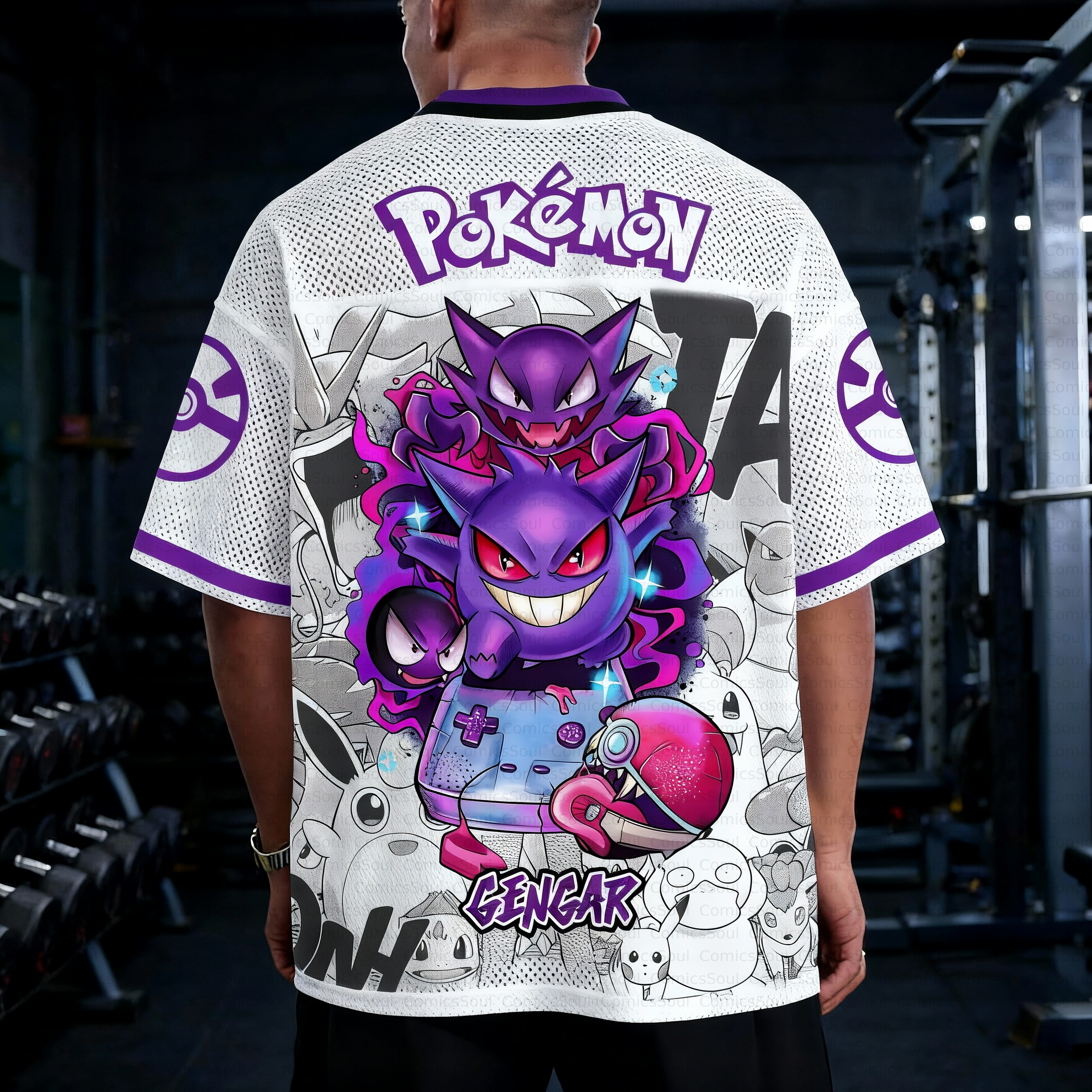 Unisex Anime Retro Mesh Sports Jersey T-Shirt