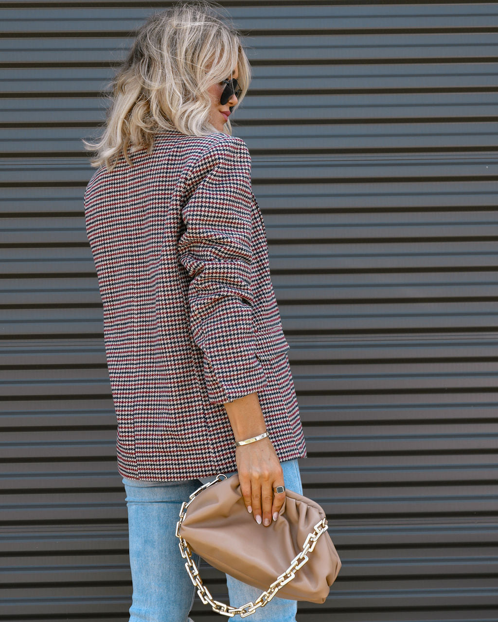 Daily News Plaid Pocketed Blazer - Se7enfashion