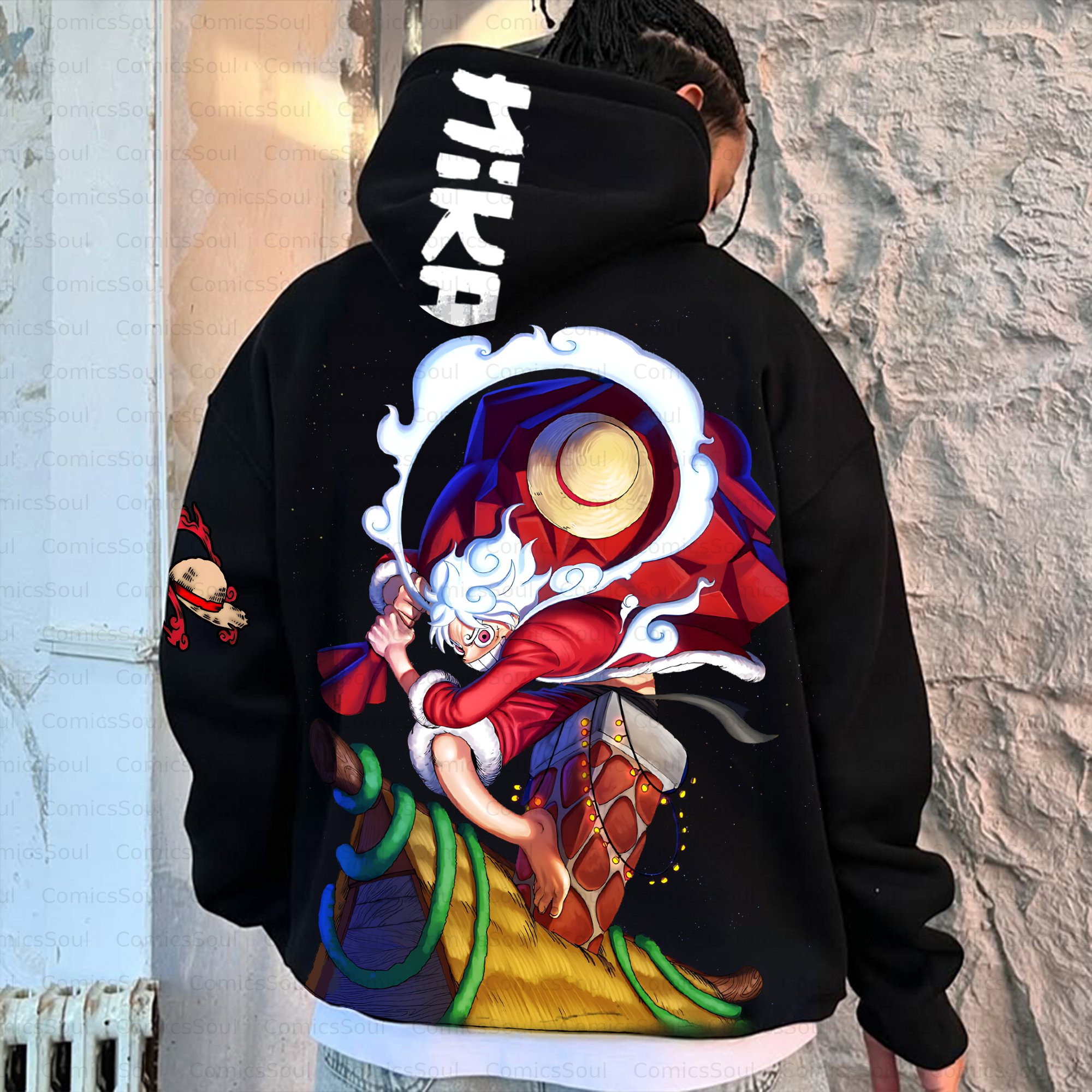 Plus Velvet Unisex Anime Graphic Streetwear Vintage Hoodie