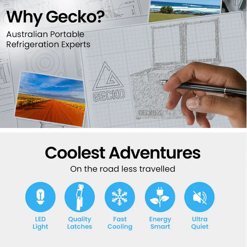 Gecko 75L Dual-Zone Portable Fridge Freezer - GK-FT7 - Image 4 Gecko 75L Dual-Zone Portable Fridge Freezer - GK-FT7 - Image 4