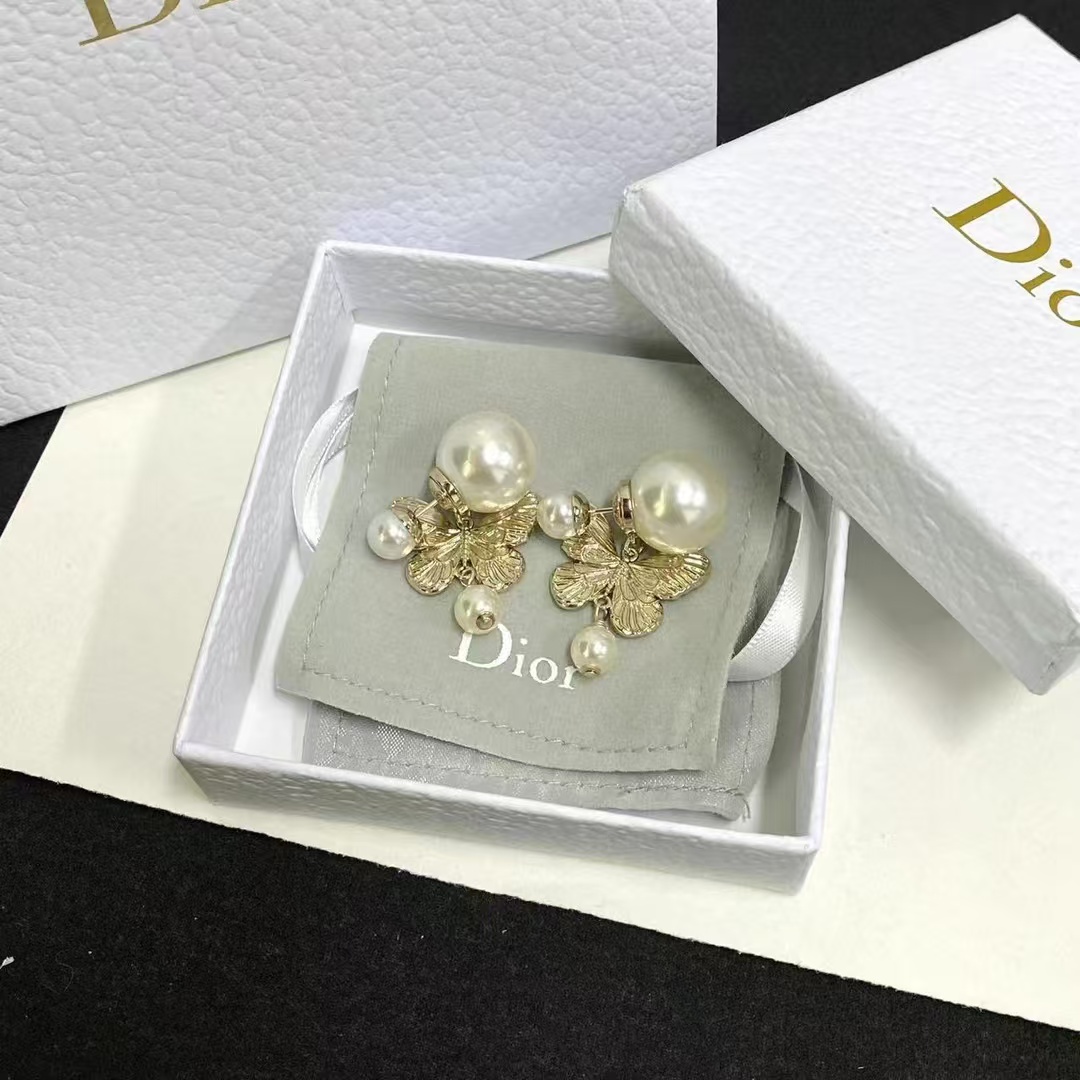 Dior Butterfly with Pearl Earrings - Original Replica Club