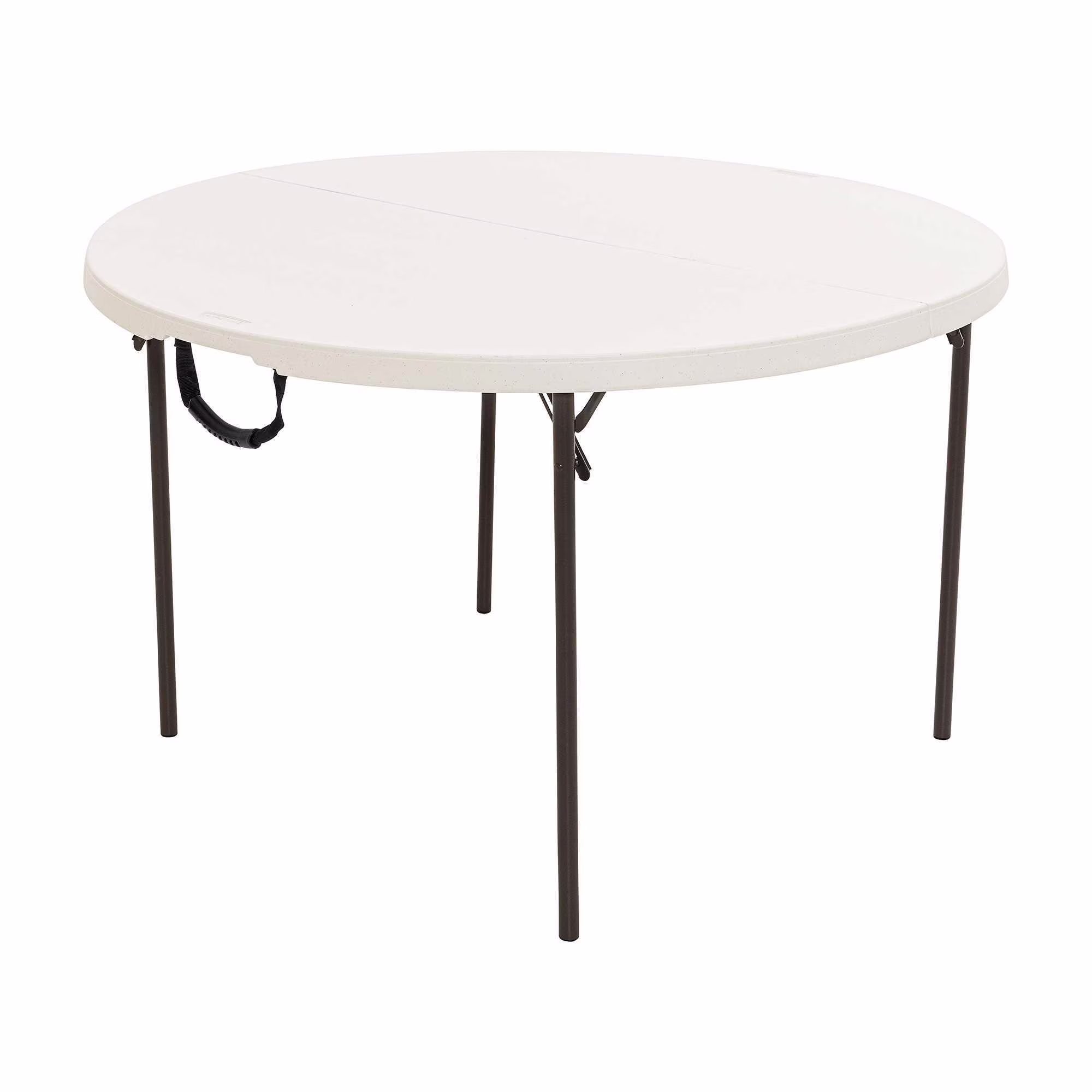 Lifetime 48 inch Round Fold-in-Half Table, Indoor/Outdoor Essential, White Granite (280064)