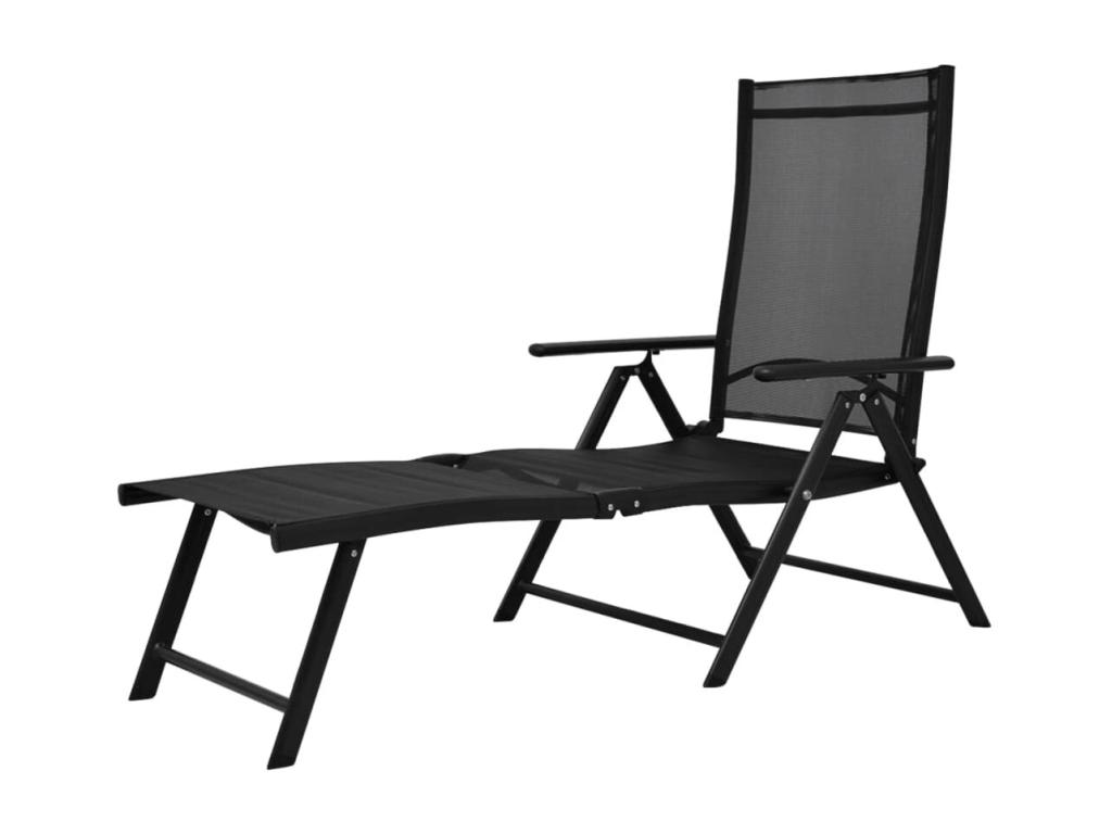 Sillón plegable Aluminio Negro