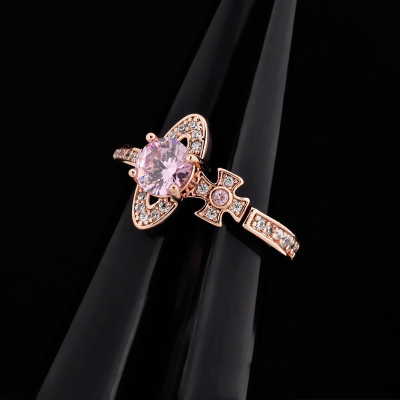 Vivienne Westwood Multi Color Diamond Saturn Ring - Original Replica Club