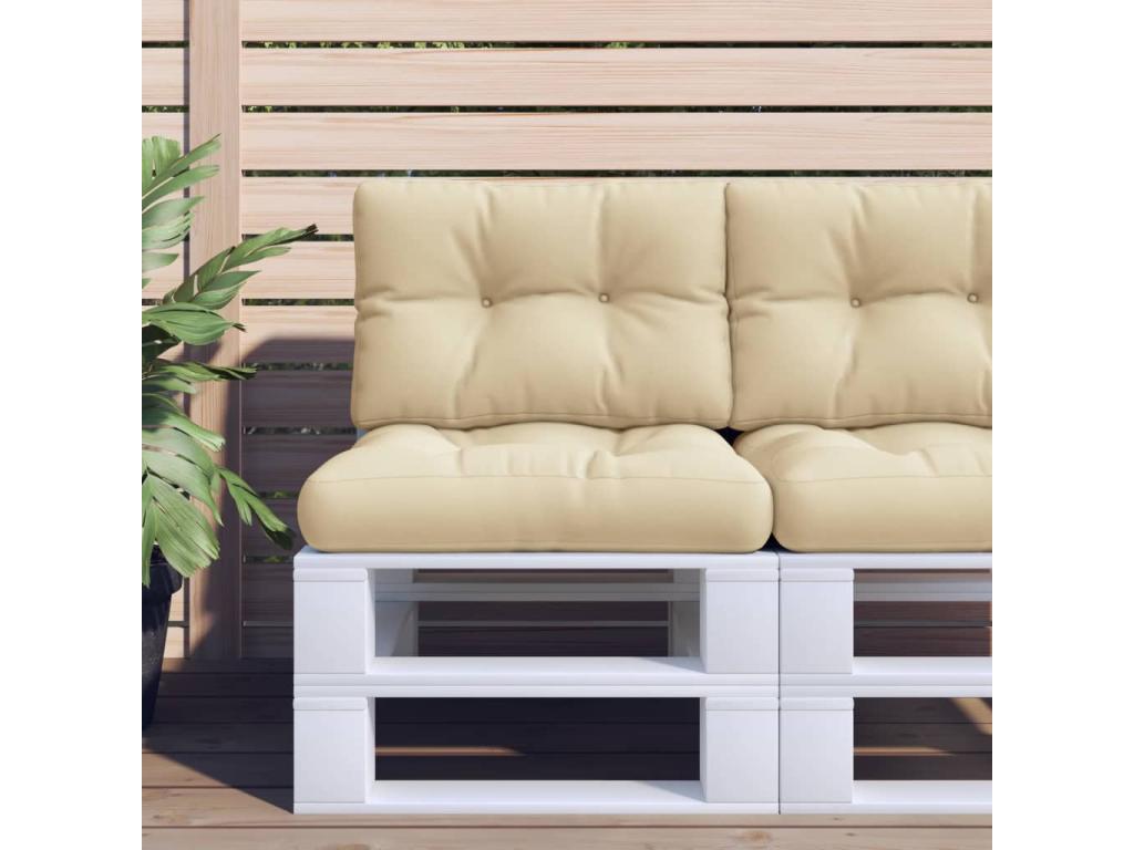 Cojines para palets 2 unidades tela beige