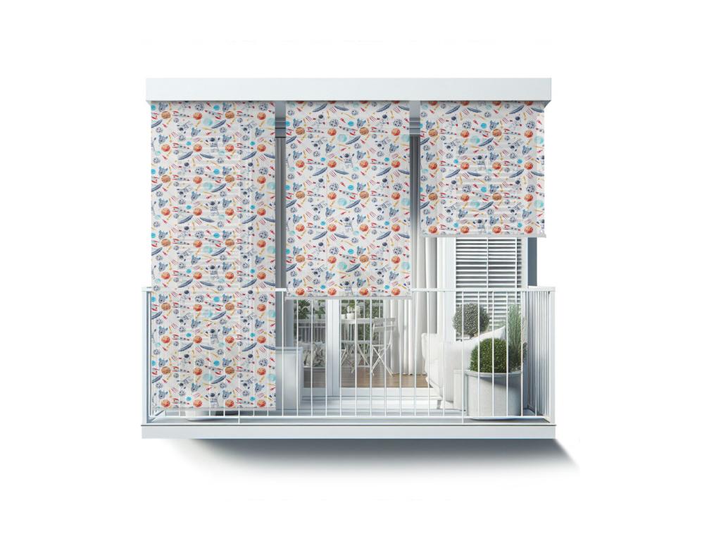 Magnífico estor enrollable para exterior - 150x290 cm - Astronautas espaciales, planetas, cohetes Cortina para balcón, Estor para balcón y Cortina de protección solar