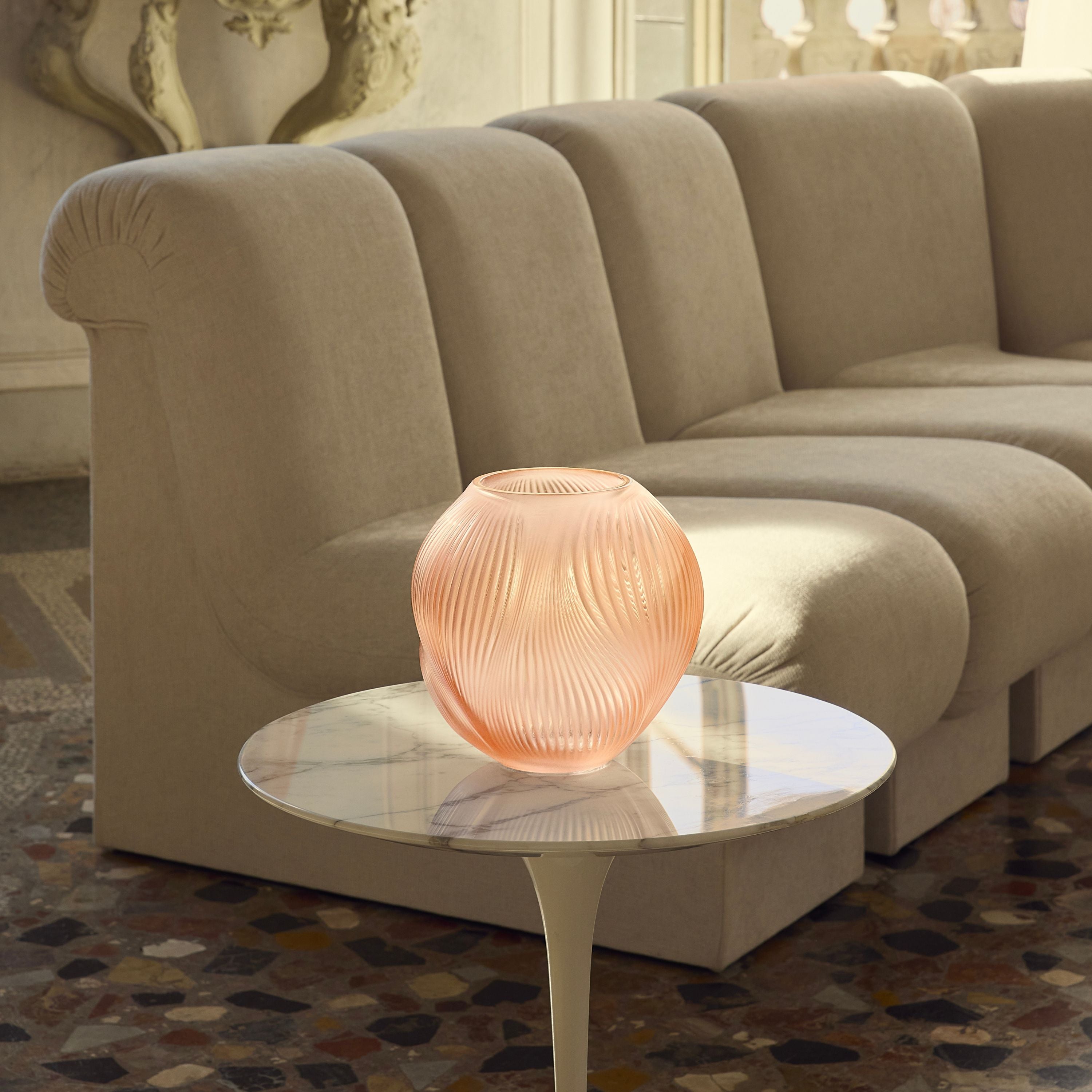VASE ALIZÉ PETIT MODÈLE - CRISTAL INCOLORE PATINÉ CORAIL
