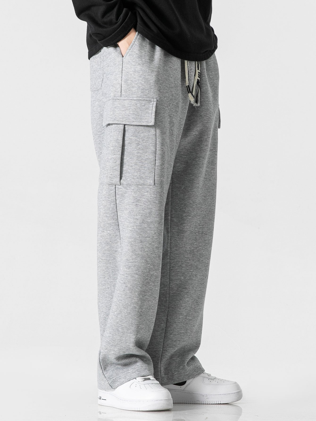 Relax Fit Straight Leg Jersey Cargo Pants