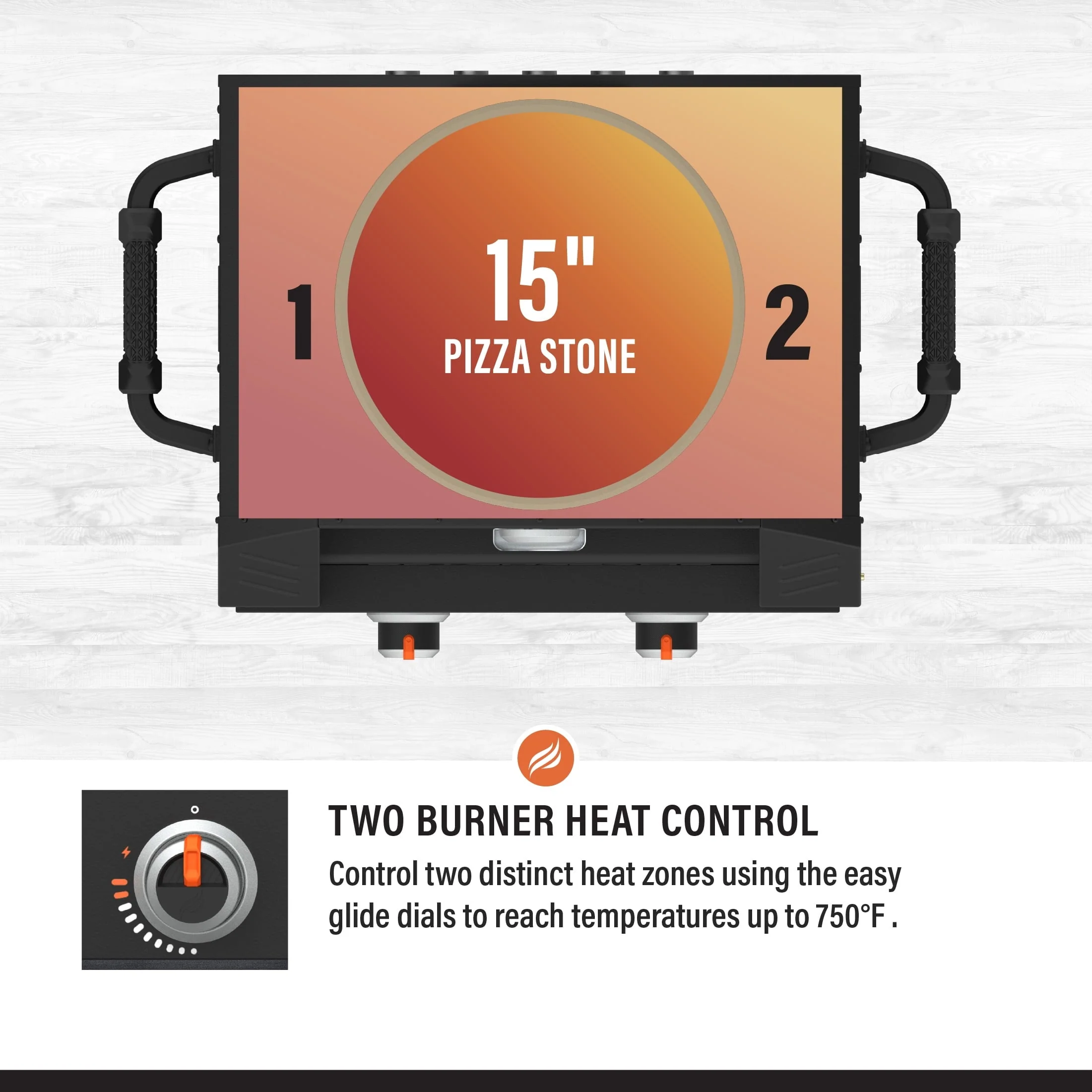 Blackstone Tabletop Propane Pizza Oven with Two 15" Cordierite Stones - Image 6