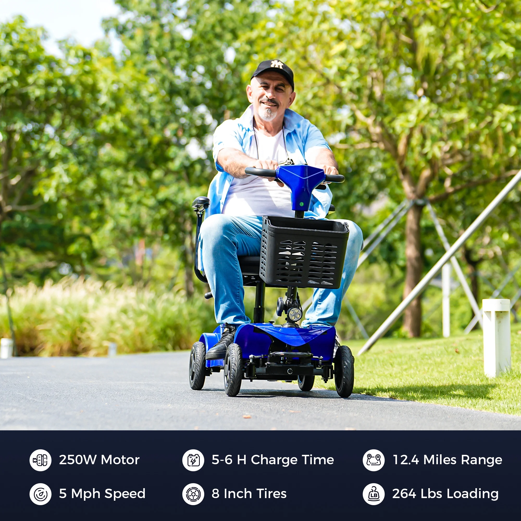 iScooter 4 Wheel Mobility Scooter for Seniors, Wider Seats & Foldale Electric Wheelchair Device for Travel, Upgraded for Superior Performance, Red - Image 16